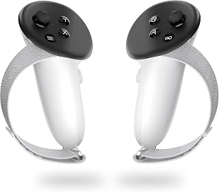 Mayue Controller Grips for Meta/Oculus Quest 3,Cover with Non-Slip Texture and Adjustable Soft Straps, Compatibility with Official Charging Dock Battery