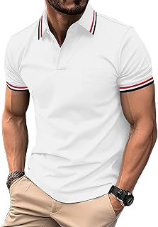 zitysport Men's Polo Shirt Short Sleeve Breathable Golf Shirt Summer Sports Basic Slim Fit T-Shirt with Chest Pocket Polo Shirt