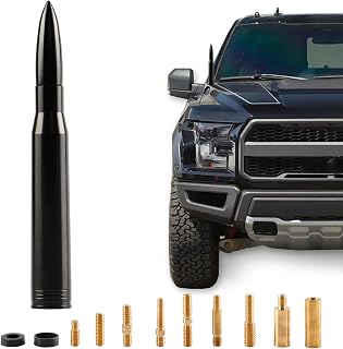 BJSIA Universal Car Truck Antenna Replacement Compatible with Ford F150 F250 F350, Dodge Ram 1500 2500 3500, Chevrolet Silverado, GMC, Heavy Duty Pickup Truck Radio Replacement Car Accessories, Black