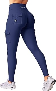 YEOREO Workout Cargo Leggings with Pockets for Women, Hedda Compression Leggings Butt Lifting Yoga Pants