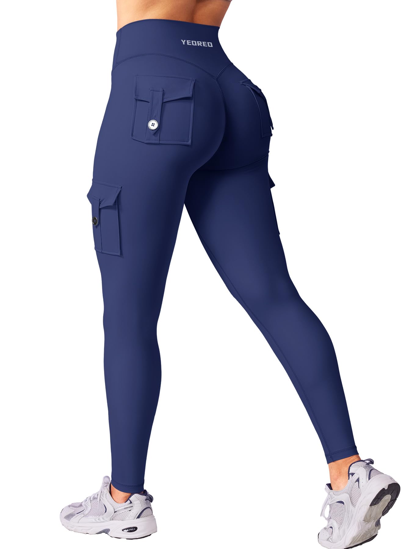 YEOREO Workout Cargo Leggings with Pockets for Women, Hedda Compression Leggings
