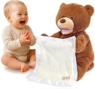 Tippi Peek a Boo Teddy Bear Toy - Interactive Talking Teddy With Comforter | For Newborn Baby Boys or Girls - Soft Toy Peekaboo Bear For Babies 0-12 Months +