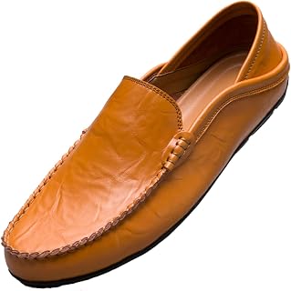 Loafers Mens Leather Penny Shoes Fashion Slip On Driving Shoes Casual Flat Moccasin 6 UK-10.5 UK