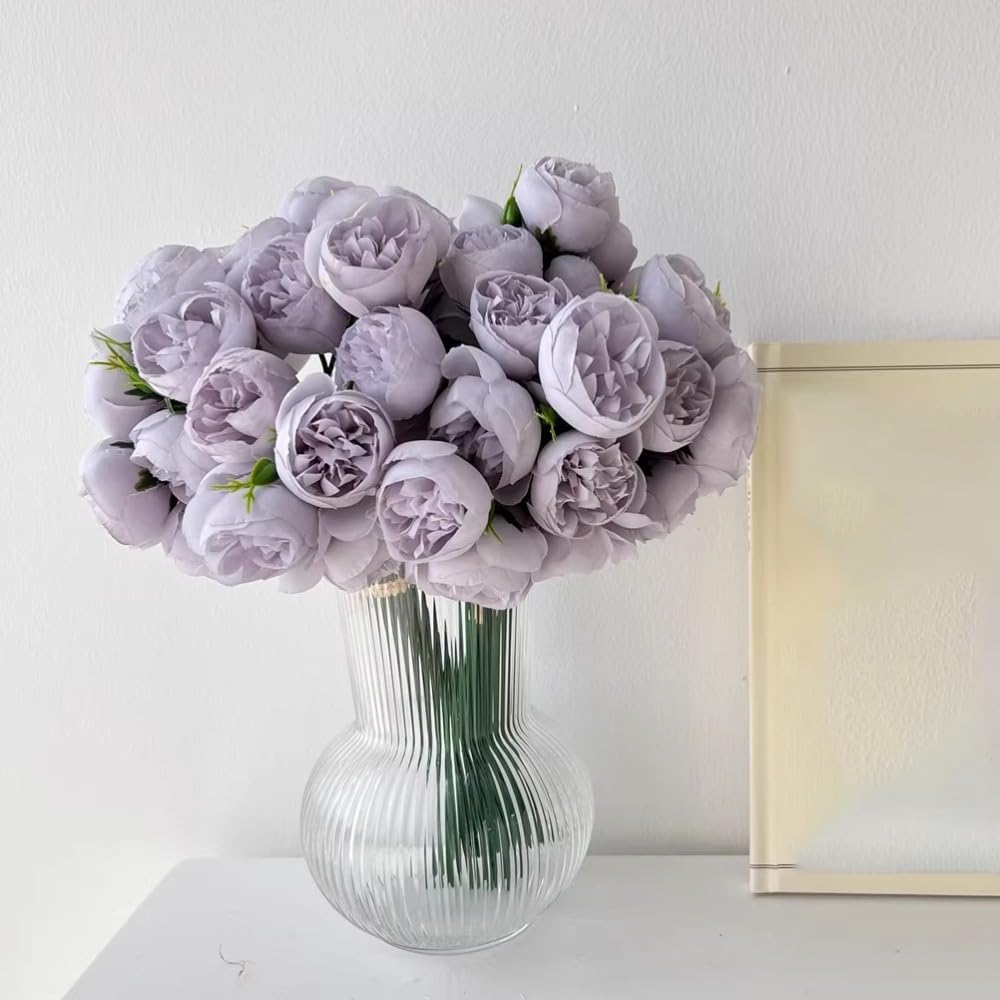 27 Pcs Artificial Rose Bouquet Retro Silk Flower Vase Wedding Table Vase Home De