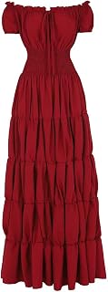 jutrisujo Women's Renaissance Medieval Dress Costume Long Sleeve Fancy Cosplay Dress Vintage Carnival Carnival Party Halloween
