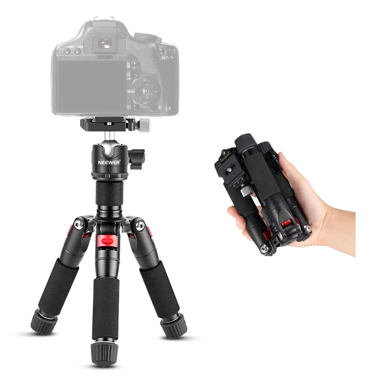 NEEWER Portable Travel Mini Tabletop Tripod, Aluminum Alloy 20''/ 50cm | Desktop