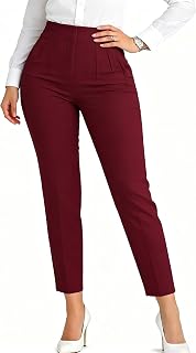 LOVESHOOT 2026 Fashion High Waist Pleated Straight Leg Casual Work Stretch Dress Pants