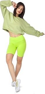 SOFTSAIL Leggings for Women Cycling Shorts Yoga Gym Pants Cotton High Waist with Abdominal Control Slimming Breathable and Elastic for Ladies in Stretch