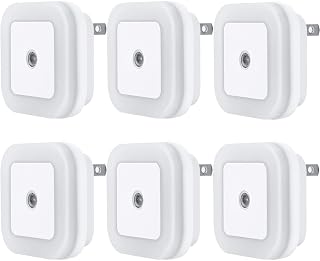 Uigos LED Night Light Lamp with Smart Sensor Dusk to Dawn Sensor, Daylight White, 0.5W Plug-in, 6-Pack
