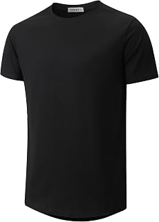 YININF Men's T-Shirts Hipster Short Sleeve Solid Color Crew Neck Cotton Soft Fitted Tees