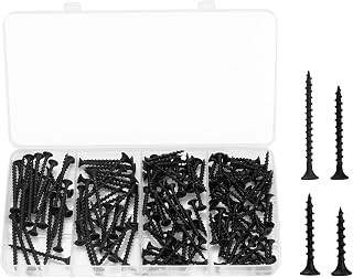 Assortment of 166 Pieces Phillips Flat Head Wood Screws, Countersunk Self Tapping Screws for Furniture Metal, Woodworking (#6x2, #6x1-5/8, #6x1-1/4, #6x1)