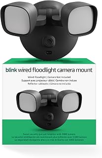 Blink Wired Floodlight Camera Mount (newest model) — Works with compatible Blink USB-C cameras (sold separately), 3000 lumens, motion-triggered lights — Mount only (Black)