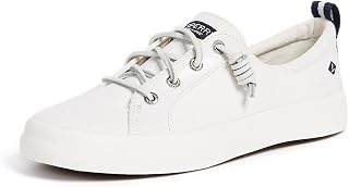 Sperry Top-Sider Women's Crest Vibe Wash Linen Navy Trainers, white, 38 EU