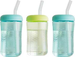 The First Years Squeeze &amp; Sip Straw Cups - 7 Oz - 3 Count | Toddler Straw Cups, 7 Oz Cups, 3 Count, Ages 6 Months And Up, Top-Rack Dishwasher Safe, Made Without BPA