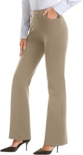Stelle Womens Bootcut Stretch Dress Work Pants Slacks with Pockets Pull On