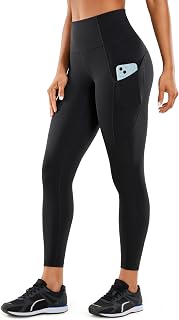 CRZ YOGA Naked Feeling Leggings with Pockets 25'' | Sleek, Decent Compression, Workout, Interior Drawstring, Pant for Women