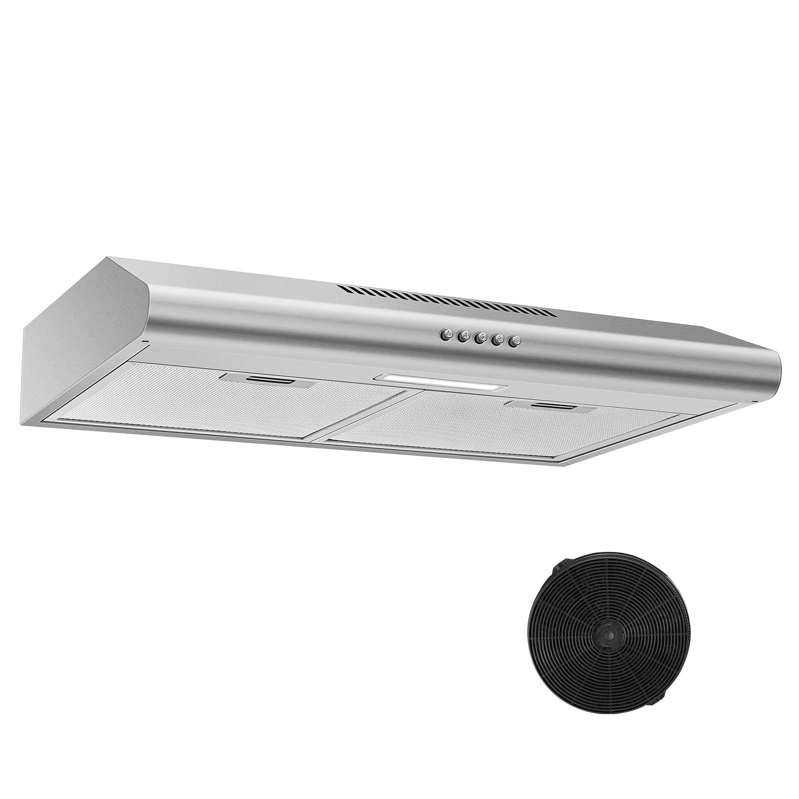 Zomagas 24 inch Range Hood Under Cabinet, Stainless Steel Range Hood 280CFM, Sli