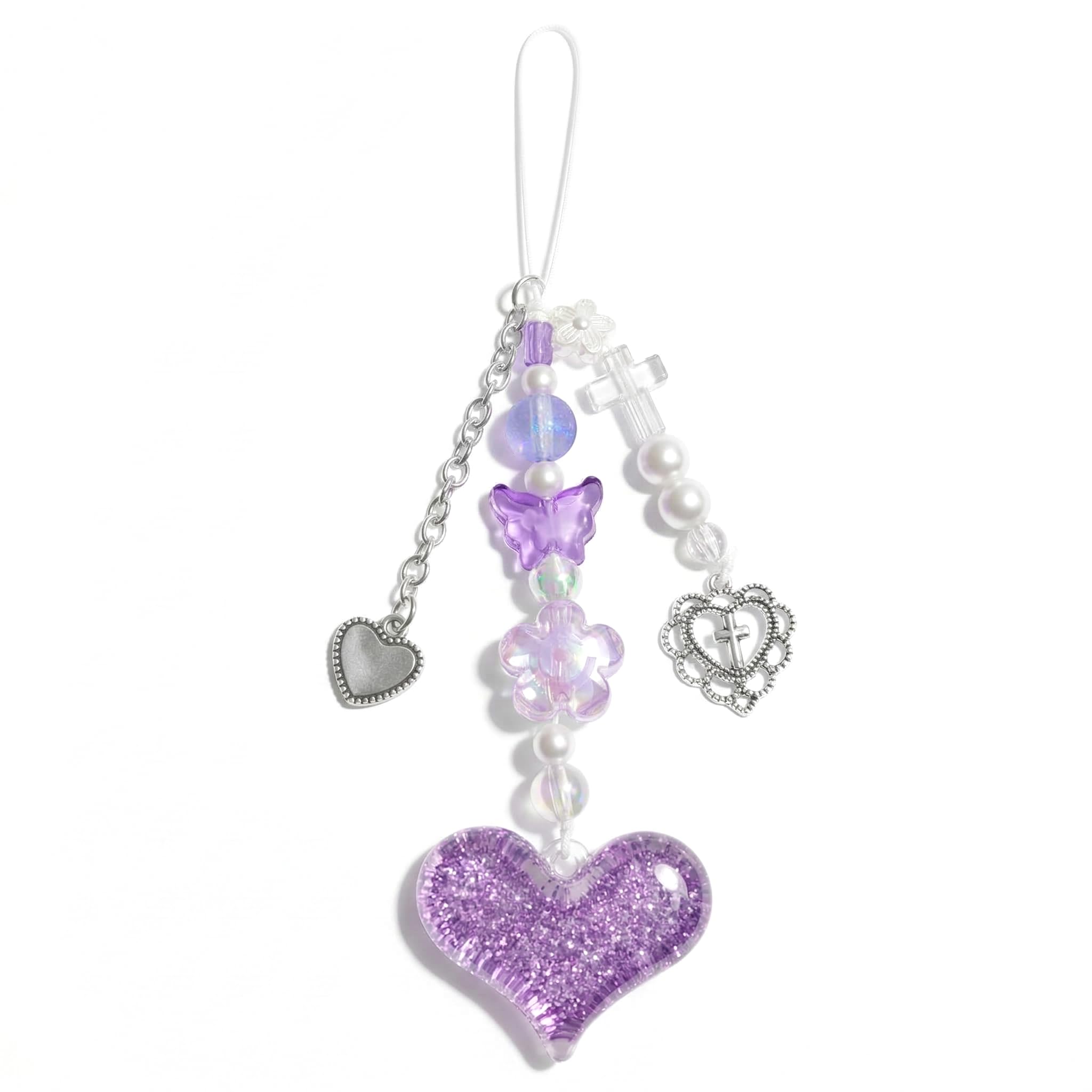 AGEN KGEN Y2K Pink Phone Cute Phone Charm - Strawberry Star Heart Charms, Camera