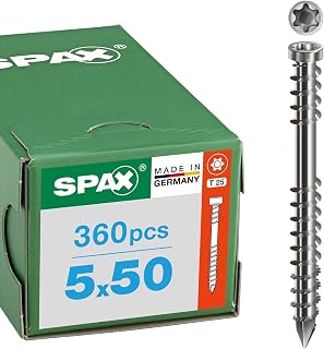SPAX Terrassenschraube 5 x 50 mm, 360 St., Zylinderkopf T25, Edelstahl A2