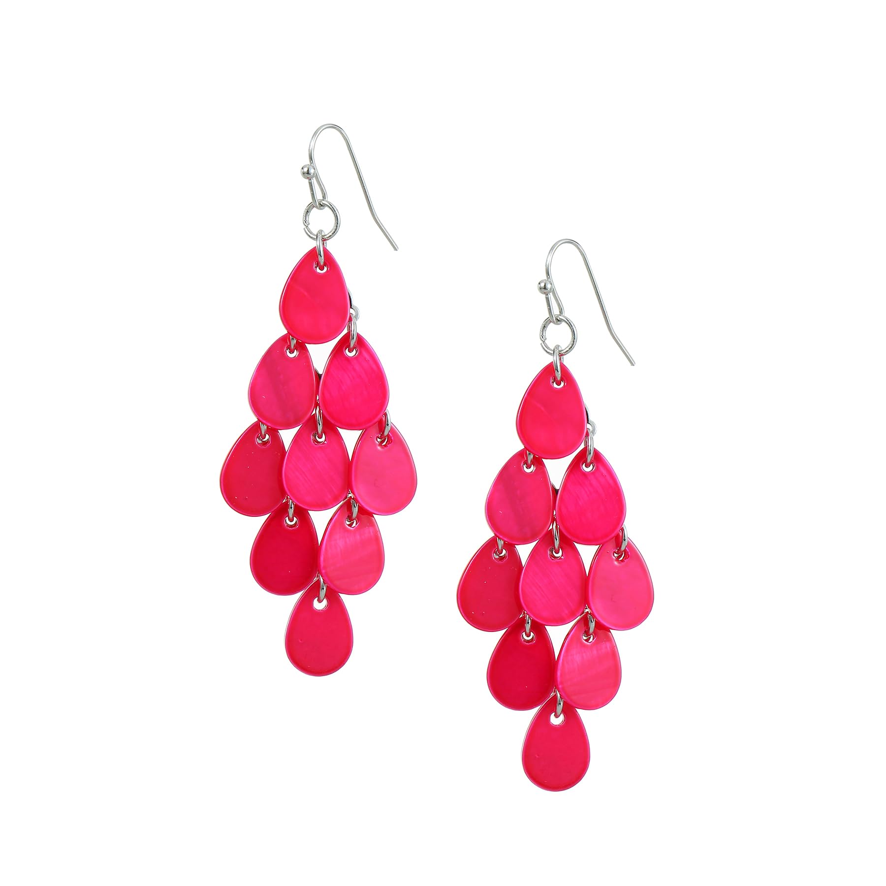Boho Colorful Sea Shell Teardrop Earrings Long Layered Rhombic Drop Earrings Sta