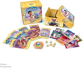Ravensburger Disney Lorcana TCG: Hyperia City Illumineer's Trove | Premium Card Storage & Organization, Includes 8 Booster Packs, Damage Counter Dice, Card Dividers, Ages 8+