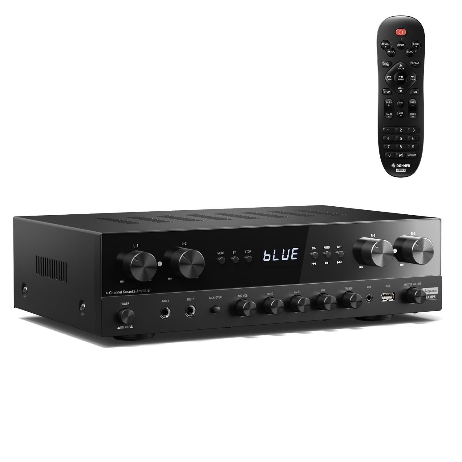 Donner Stereo Receivers Home Audio Amplifier, Premium 1000W Max Power 4 Channel 
