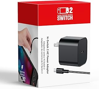 Switch 2 Charger - 60w AC Power Adapter for Nintendo 2/1, PD3.0 Fast Charging with 5FT/1.5M Cable for OLED/Lite/Steam Deck - 20V/3A Support 4K TV Dock, Wii C(Replacement for Original Switch 2 Charger)