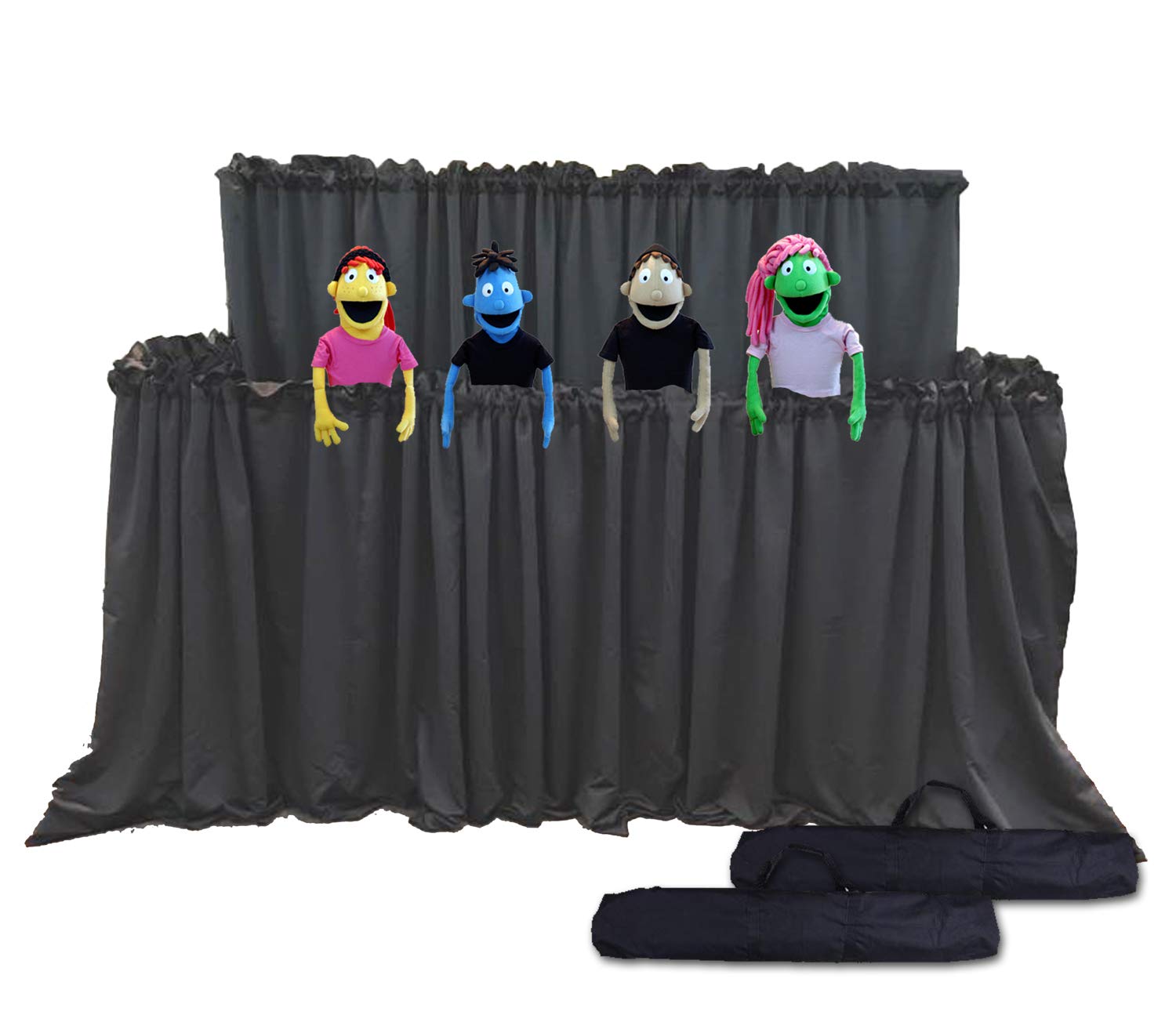 Classroom Puppet Stage XL - 2 Tier Portable Tripod Puppet Theater w/BAG | Stage,
