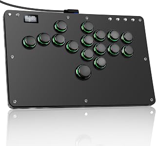 Haute42 Leverless Arcade Stick, Hot-Swap 16-Key Fighting Controller (Black) | Custom RGB & Turbo Functions & Hot Swap Supported, Compatible with PC/Ps3/Ps4/Switch/Steam