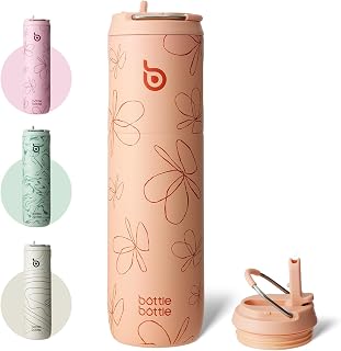 BOTTLE BOTTLE 24oz Insulated Water Bottle with Straw Lid and Handle Sports Travel Gym Stainless Steel Water Bottles Double Wall Vacuum Metal Leak Proof No
