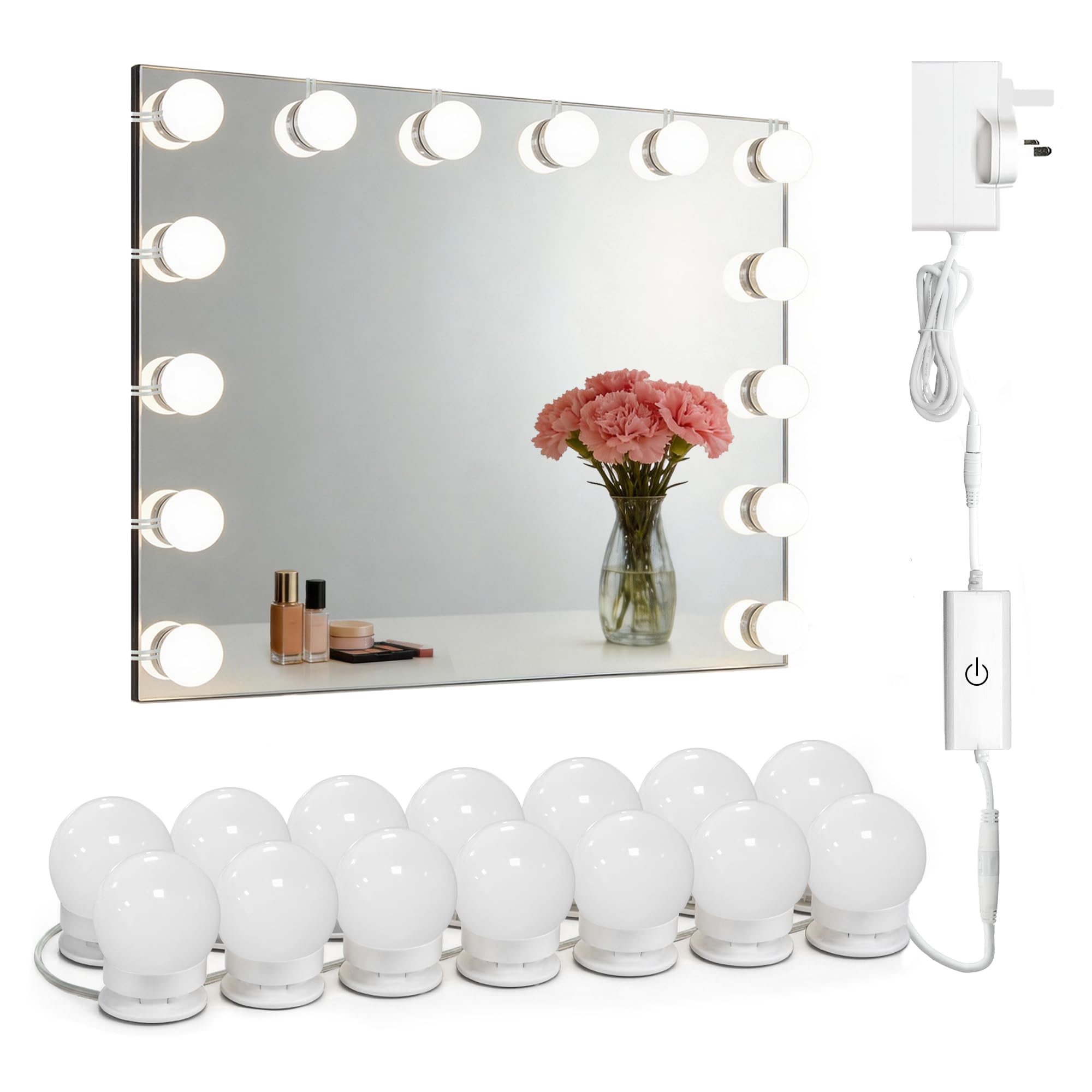 Star Vision 14-Bulb Vanity Lights for Mirror, DIY LED Makeup Lights Kit with Dou