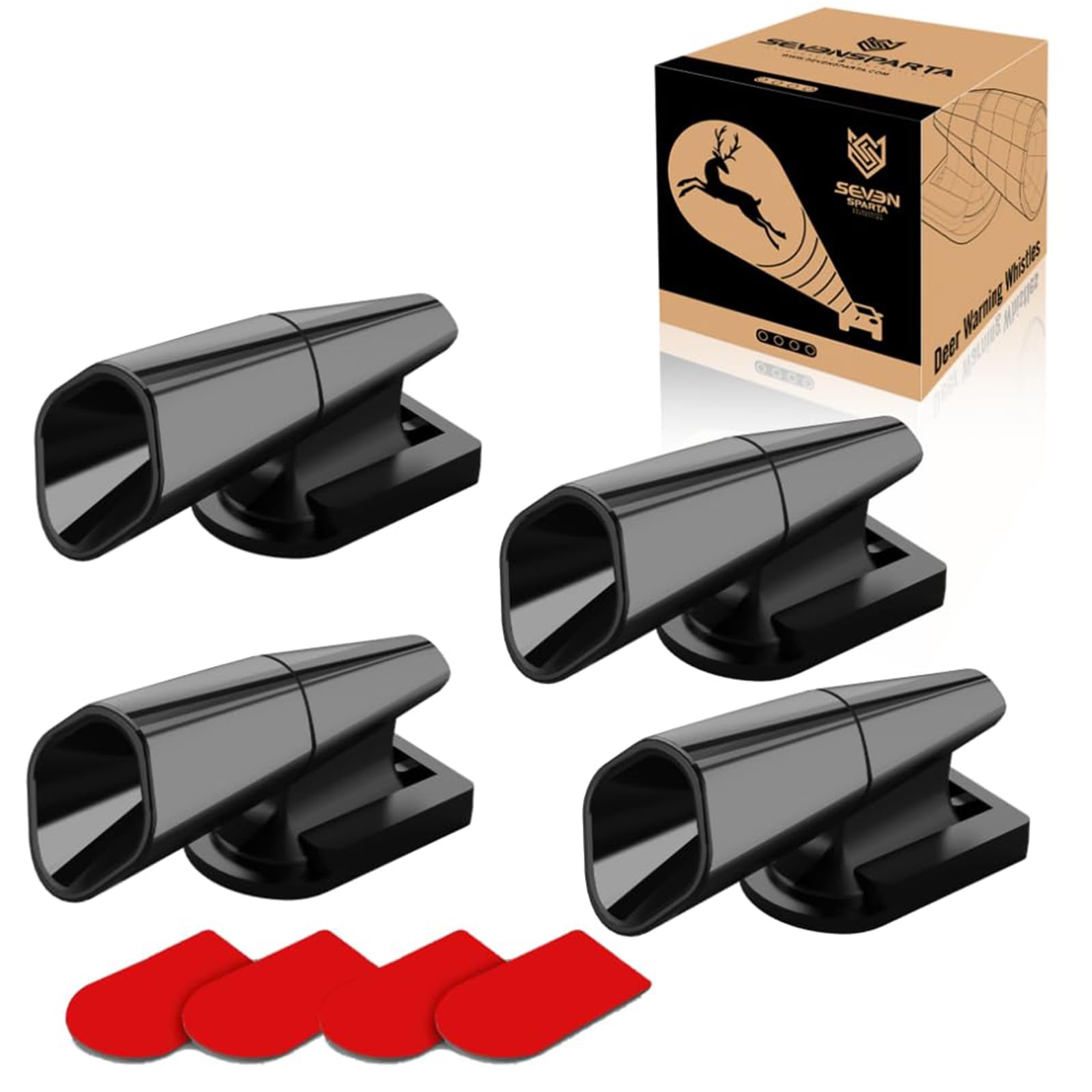Seven Sparta 4 PCS Deer Whistles for Car/Truck/SUV/ATV/Motorcycle(4) | Dual Ultr