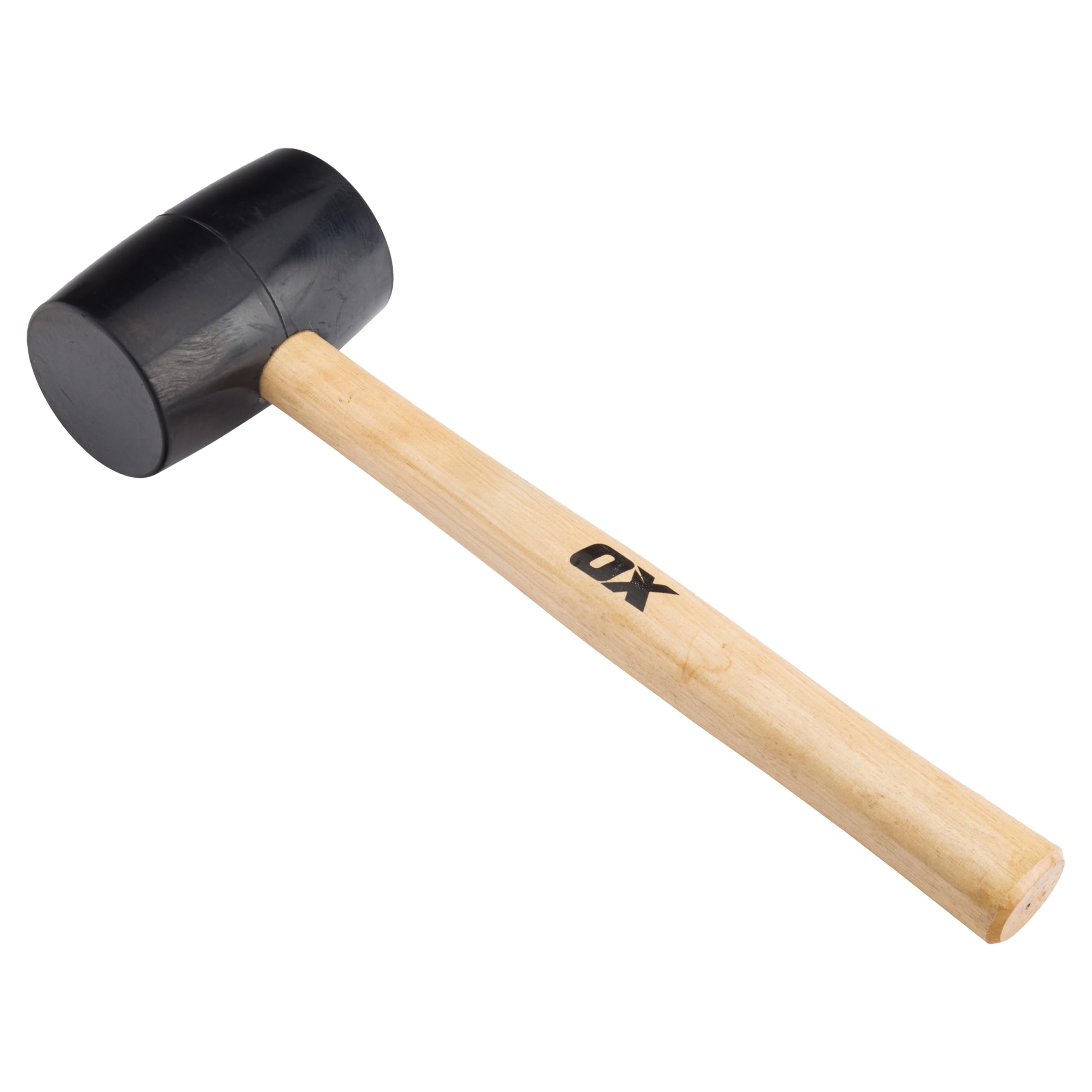 OX Trade Black Rubber Mallet 16oz / 450g, Non-Marking Hammer, Wooden Handle | Qu