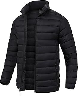 SPOSULEI Men Puffer Jacket Packable Lightweight Winter Jackets Coats Outdoor Waterproof Insulated Jackets