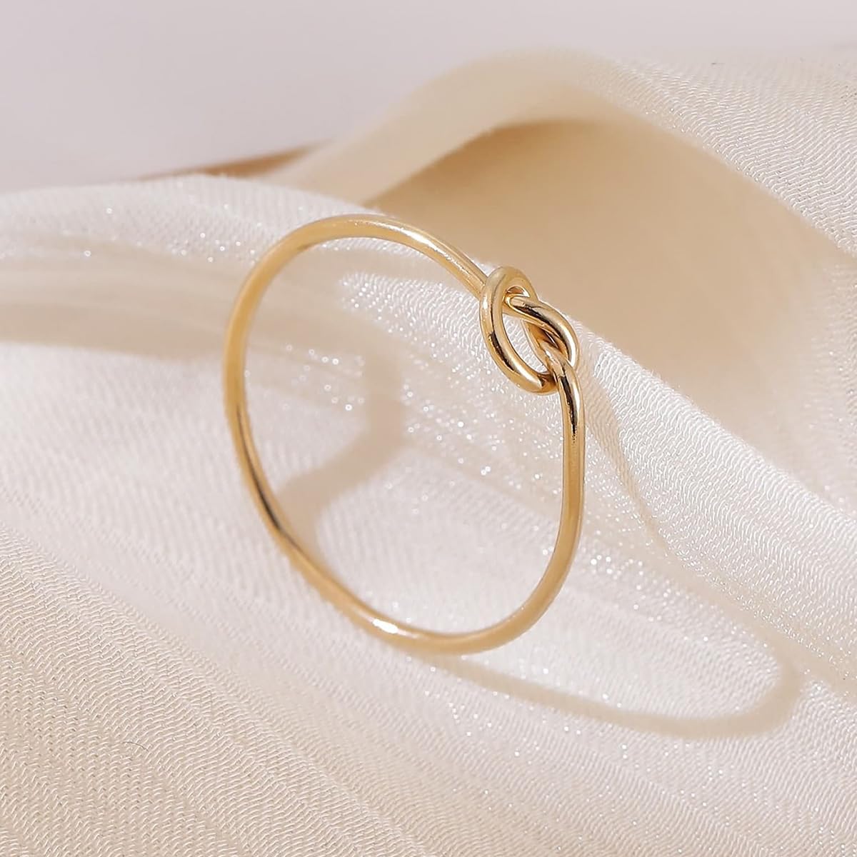 1Pcs Love Knot Ring for Women Sterling Silver Jewelry Simple Plain Ring Fine Jew