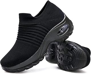 Slow Man Women's Walking Shoes Sock Sneakers - Mesh Slip On Air Cushion Lady Girls Modern Jazz Dance Easy Shoes Platform Loafers