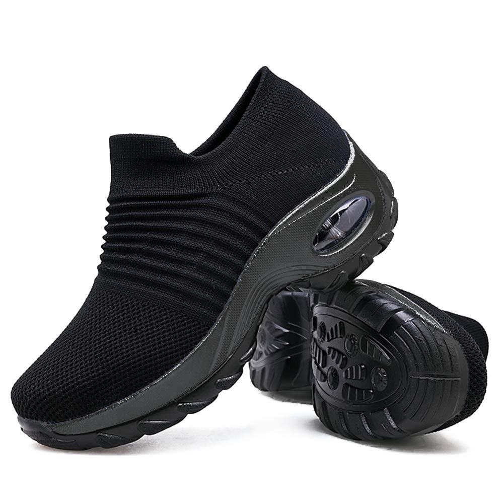Slow Man Women's Walking Shoes Sock Sneakers - Mesh Slip On Air Cushion Lady Gir