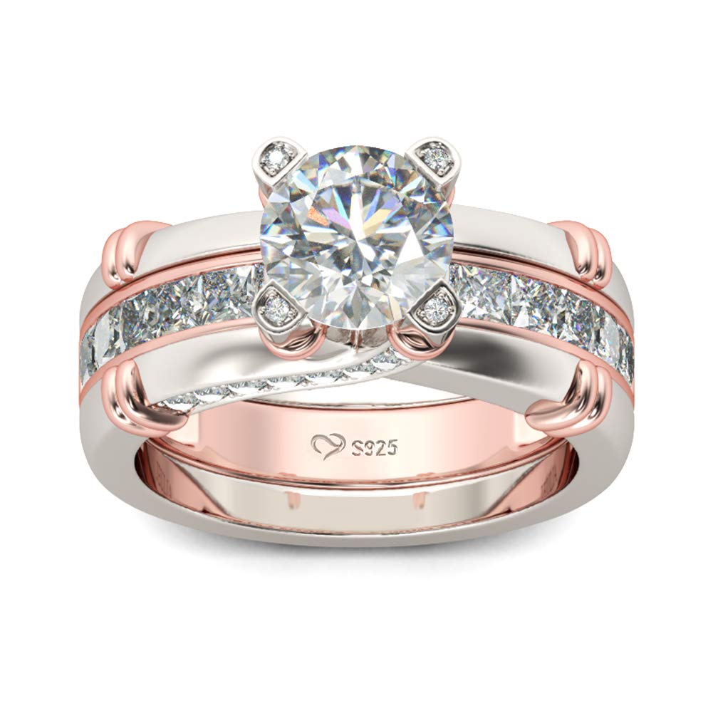 Jeulia Diamond Band Rings for Women cz Sterling Silver Interchangeable Ring Sets