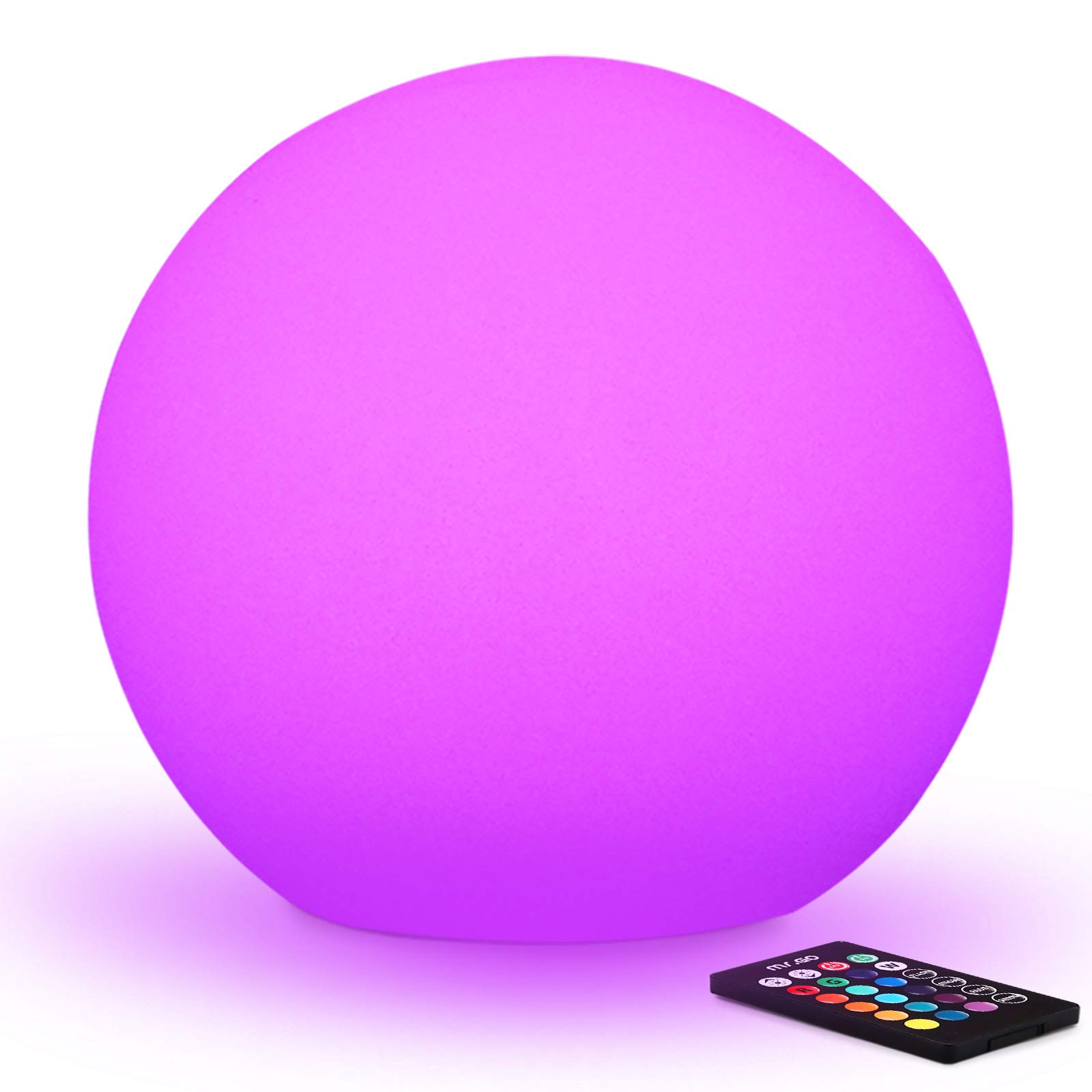 Mr.Go 16-inch Rechargeable LED Glowing Ball Light Orb Globe Lamp w/Remote, Dimma
