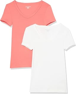 Amazon Essentials Women's Basic V-Neck Short Sleeve Slim Fit T-Shirt
