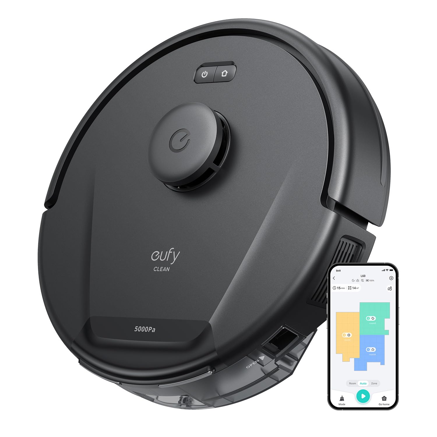 eufy L60 Robot Vacuum Cleaner, Ultra Strong 5,000 Pa Suction to Remove Hair, Dus