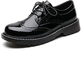 XMM Oxford Shoes for Women Women's Oxford Shoe Lace-Up Round Toe Leather Flat Classic Non-Slip Work Business Dress Office Shoes