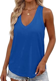 Smile Fish Women Deep V Neck Loose Summer Tank Top