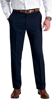 Haggar - Cool 18 Hidden Expandable Waist Flat Front Pant, Men's Straight Leg