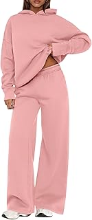 PRETTYGARDEN Women Jumpsuit 2 Piece Set 2025 Casual Winter Hooded Long Sleeve Loose Sweatpants Wide Leg Jumpsuit Autumn Jumpsuit