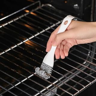 1 x V Shape Grill Brush with Hook and Scraper Multifunction for Grid Cleaning Grill Kitchen Gadgets