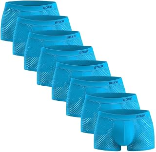 BOXR Underwear Bamboo Boxer Briefs 8 Pack - Soft as Silk, Breathable & Eco-Friendly Comfortable to the Environment (S-3XL)