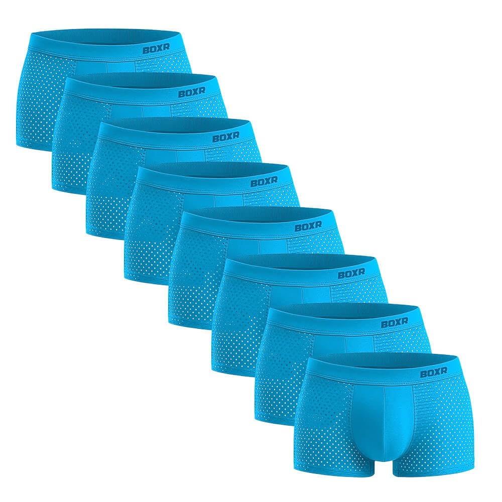 BOXR Underwear Bamboo Boxer Briefs 8 Pack - Soft as Silk, Breathable & Eco-Frien