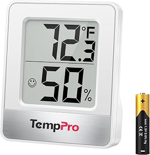 TempPro TempAir Digital Hygrometer Indoor Thermometer Humidity Meter | Room Thermometer with Temperature and Humidity Monitor, Mini Indoor Hygrometer for Home, Greenhouse, Cellar, Office, Bedroom