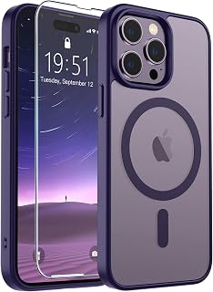 SUPFINE Magnetic for iPhone 14 Pro Max Case Dark Purple